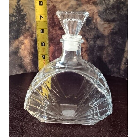 Vintage Art Deco Clear Glass Decanter With Stopper 7 3/4" - Picture 6 of 13